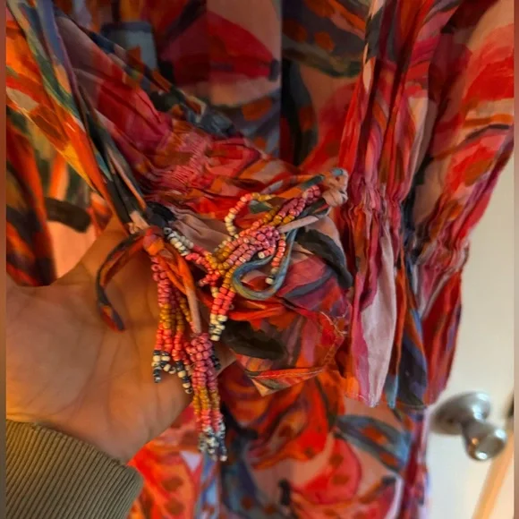 Farm Rio Colored Bananas Smocked Midi Dress - Picture 9 of 9